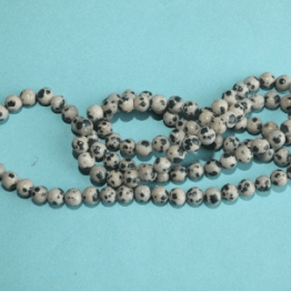 perles jaspe dalmatien pierre 6mm
