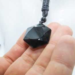 pendentif obsidienne noire