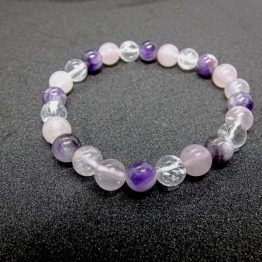 bracelet améthyste quartz rose cristal de roche