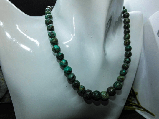 collier perles turquoise