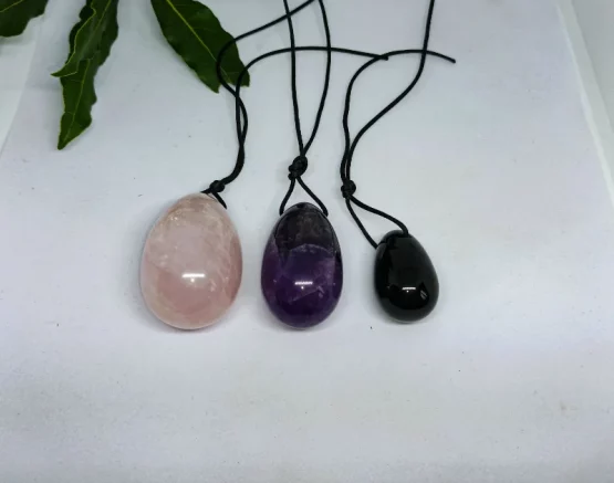 oeufs de yoni obsidienne quartz-rose améthyste