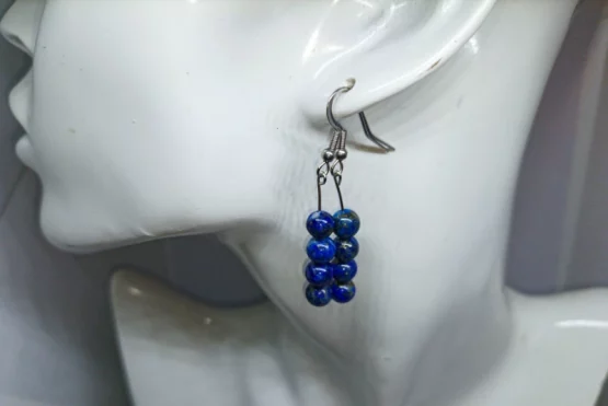 boucles d'oreilles pendantes en lapis lazuli